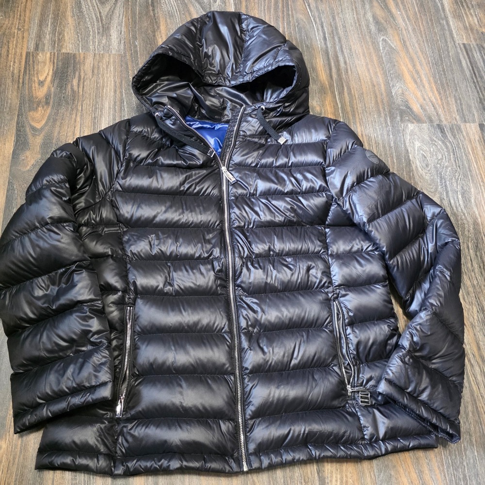 Calvin Klein Womens Black Packable Lightweight Premium Down Puffer Jacket XL